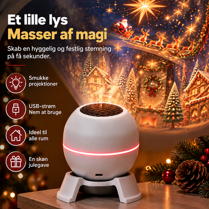 🎅🎄 SCNDR® Smart Holographic Projector (HD Smart Dynamic 5D) – julestemning i hele rummet