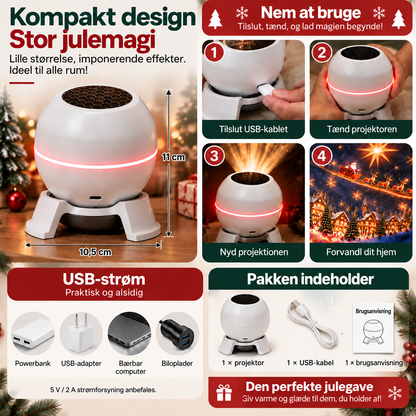 🎅🎄 SCNDR® Smart Holographic Projector (HD Smart Dynamic 5D) – julestemning i hele rummet