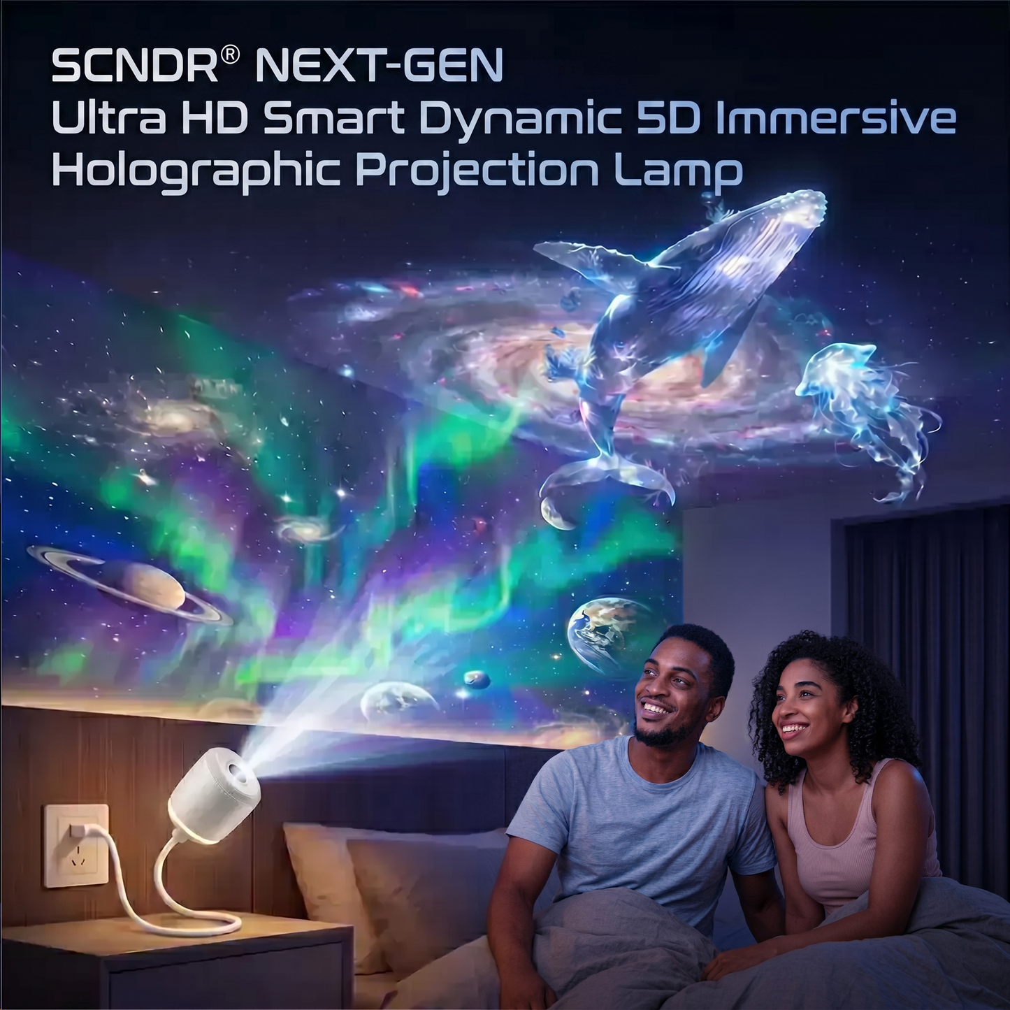 SCNDR® ✨NEXT-GEN Ultra HD Smart Dynamisk 5D Holografisk Projektorlampe ✨
